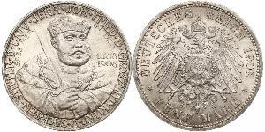 5 Mark Grand Duchy of Saxe-Weimar-Eisenach (1809 - 1918) Silver 