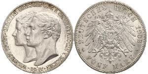 5 Mark Grand Duchy of Saxe-Weimar-Eisenach (1809 - 1918) Silver William Ernest, Grand Duke of Saxe-Weimar-Eisenach