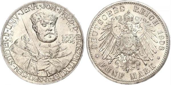 5 Mark Grand Duchy of Saxe-Weimar-Eisenach (1809 - 1918) Silver 