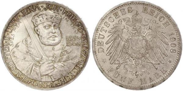 5 Mark Grand Duchy of Saxe-Weimar-Eisenach (1809 - 1918) Silver 