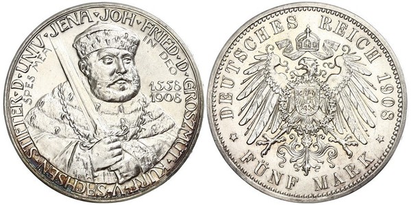 5 Mark Grand Duchy of Saxe-Weimar-Eisenach (1809 - 1918) Silver 