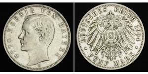 5 Mark Kingdom of Bavaria (1806 - 1918) Silver Otto of Bavaria (1848 – 1916)