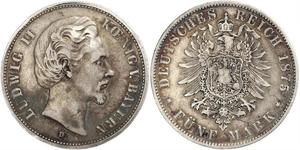 5 Mark Kingdom of Bavaria (1806 - 1918) Silver Ludwig II of Bavaria (1845 – 1886)