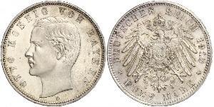 5 Mark Kingdom of Bavaria (1806 - 1918) Silver Otto of Bavaria (1848 – 1916)