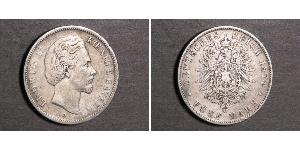 5 Mark Kingdom of Bavaria (1806 - 1918) Silver Ludwig II of Bavaria (1845 – 1886)