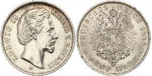 5 Mark Kingdom of Bavaria (1806 - 1918) Silver Ludwig II of Bavaria (1845 – 1886)