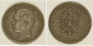 5 Mark Kingdom of Bavaria (1806 - 1918) Silver Otto of Bavaria (1848 – 1916)