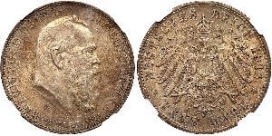 5 Mark Kingdom of Bavaria (1806 - 1918) Silver Otto of Bavaria (1848 – 1916)