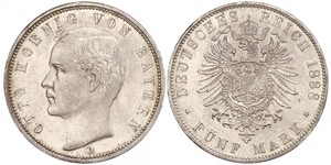 5 Mark Kingdom of Bavaria (1806 - 1918) Silver Otto of Bavaria (1848 – 1916)