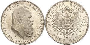 5 Mark Kingdom of Bavaria (1806 - 1918) Silver Otto of Bavaria (1848 – 1916)