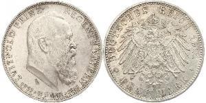 5 Mark Kingdom of Bavaria (1806 - 1918) Silver Otto of Bavaria (1848 – 1916)