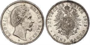 5 Mark Kingdom of Bavaria (1806 - 1918) Silver Ludwig II of Bavaria (1845 – 1886)