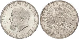 5 Mark Kingdom of Bavaria (1806 - 1918) Silver Ludwig III of Bavaria (1845 – 1921)