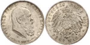 5 Mark Kingdom of Bavaria (1806 - 1918) Silver Otto of Bavaria (1848 – 1916)