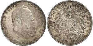 5 Mark Kingdom of Bavaria (1806 - 1918) Silver Otto of Bavaria (1848 – 1916)