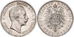 5 Mark Kingdom of Prussia (1701-1918) Silver Wilhelm II, German Emperor (1859-1941)