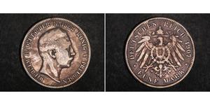 5 Mark Kingdom of Prussia (1701-1918) Silver Wilhelm II, German Emperor (1859-1941)