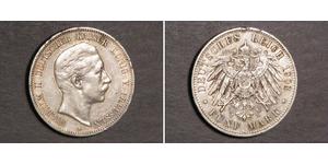 5 Mark Kingdom of Prussia (1701-1918) Silver Wilhelm II, German Emperor (1859-1941)