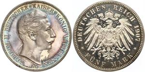 5 Mark Kingdom of Prussia (1701-1918) Silver Wilhelm II, German Emperor (1859-1941)