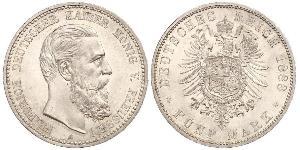 5 Mark Kingdom of Prussia (1701-1918) Silver Frederick III, German Emperor (1831-1888)