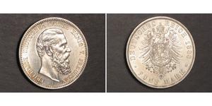 5 Mark Kingdom of Prussia (1701-1918) Silver Frederick III, German Emperor (1831-1888)