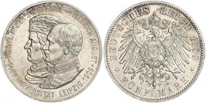 5 Mark Kingdom of Saxony (1806 - 1918) Silver Frederick Augustus III of Saxony (1865-1932)