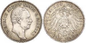 5 Mark Kingdom of Saxony (1806 - 1918) Silver Frederick Augustus III of Saxony (1865-1932)