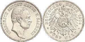 5 Mark Kingdom of Saxony (1806 - 1918) Silver Frederick Augustus III of Saxony (1865-1932)