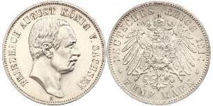 5 Mark Kingdom of Saxony (1806 - 1918) Silver Frederick Augustus III of Saxony (1865-1932)