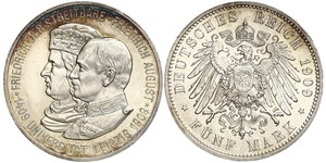 5 Mark Kingdom of Saxony (1806 - 1918) Silver Frederick Augustus III of Saxony (1865-1932)