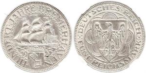 5 Mark Weimar Republic (1918-1933) Silver 