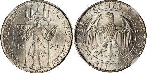 5 Mark Weimar Republic (1918-1933) Silver 