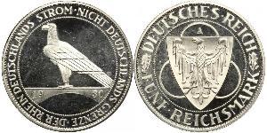 5 Mark Weimar Republic (1918-1933) Silver 