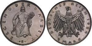 5 Mark Weimar Republic (1918-1933) Silver 