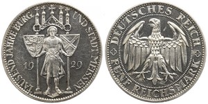 5 Mark Weimar Republic (1918-1933) Silver 