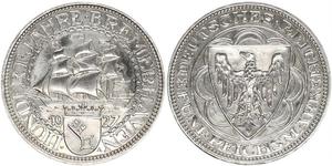 5 Mark Weimar Republic (1918-1933) Silver 