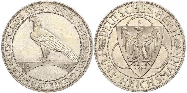 5 Mark Weimar Republic (1918-1933) Silver 