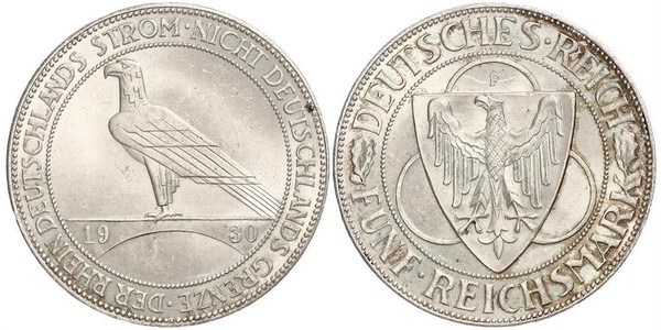 5 Mark Weimar Republic (1918-1933) Silver 