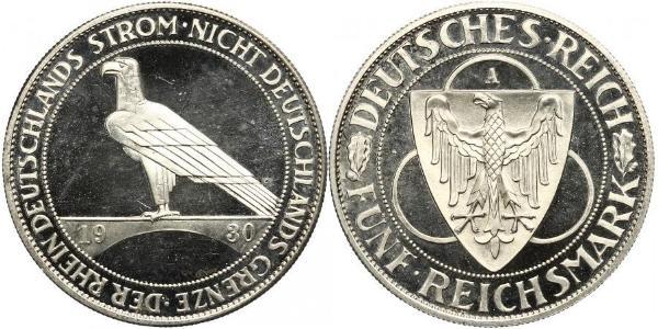 5 Mark Weimar Republic (1918-1933) Silver 