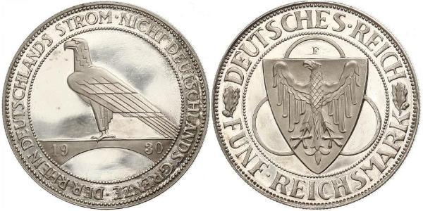 5 Mark Weimar Republic (1918-1933) Silver 