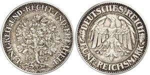 5 Mark Weimar Republic (1918-1933) / Germany Silver 