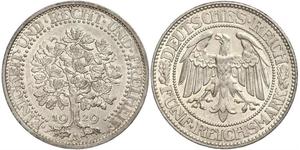5 Mark Weimar Republic (1918-1933) / Germany Silver 