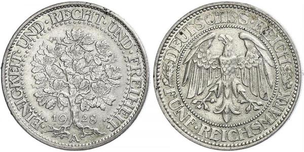 5 Mark Weimar Republic (1918-1933) / Germany Silver 