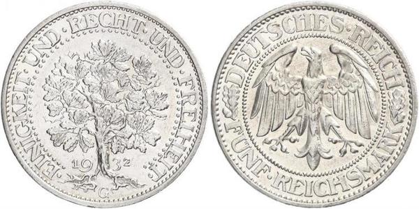 5 Mark Weimar Republic (1918-1933) / Germany Silver 