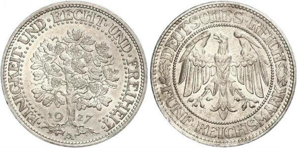 5 Mark Weimar Republic (1918-1933) / Germany Silver 