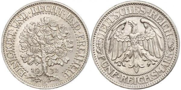 5 Mark Weimar Republic (1918-1933) / Germany Silver 