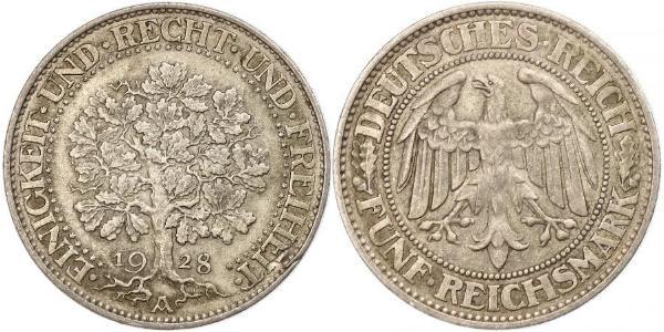 5 Mark Weimar Republic (1918-1933) / Germany Silver 