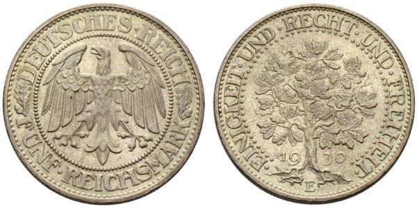 5 Mark Weimar Republic (1918-1933) / Germany Silver 
