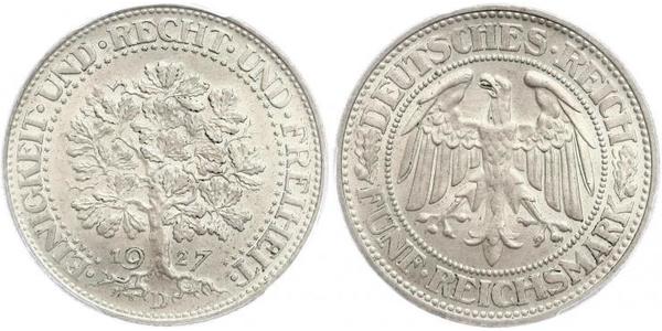 5 Mark Weimar Republic (1918-1933) / Germany Silver 