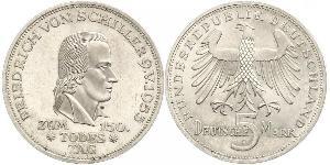 5 Mark West Germany (1949-1990) Silver Friedrich Schiller